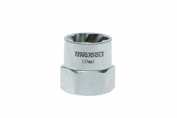 Sześciokątne nasadki odkręcające z chwytem kwadratowym 3/8&quot; 17 mm