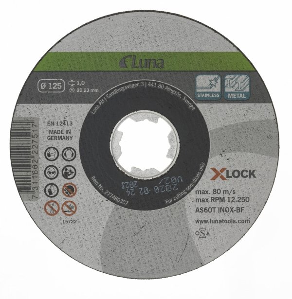 Tarcza ścierna tnąca X-LOCK 125x1,0 mm