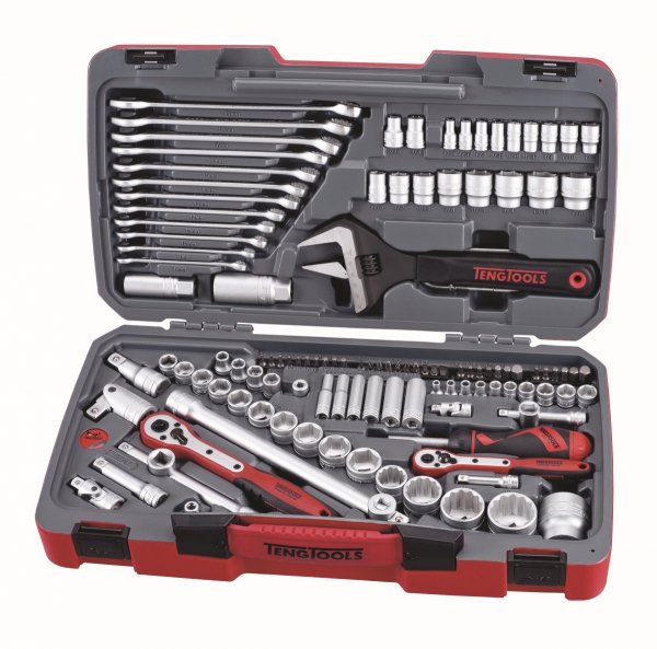 127-elementowy zestaw narzędzi nasadowych. Z chwytem kwadratowym 1/4&quot;, 3/8&quot; i 1/2&quot;. Teng Tools TM127