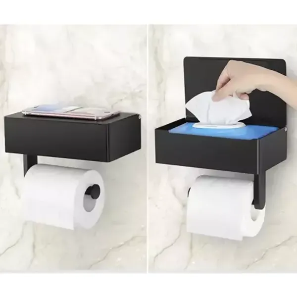Uchwyt na papier toaletowy z półką Ruhhy
