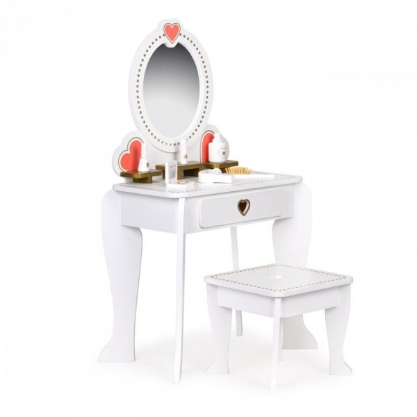 Toaletka dziecięca drewniana duża z lustrem dla dziewczynki