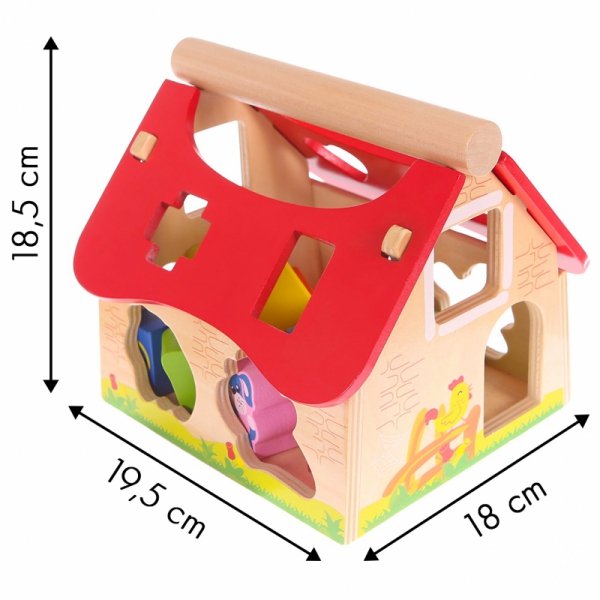 Zabawkowa farma drewniany domek z klockami ECOTOYS