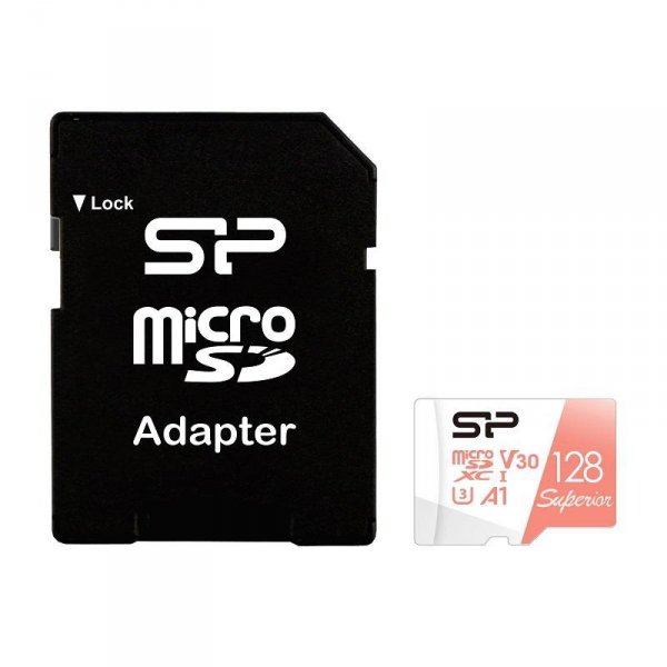 Karta pamięci Silicon Power microSDXC Superior 128GB V30 UHS-1 U3 A1 + ADAPTER