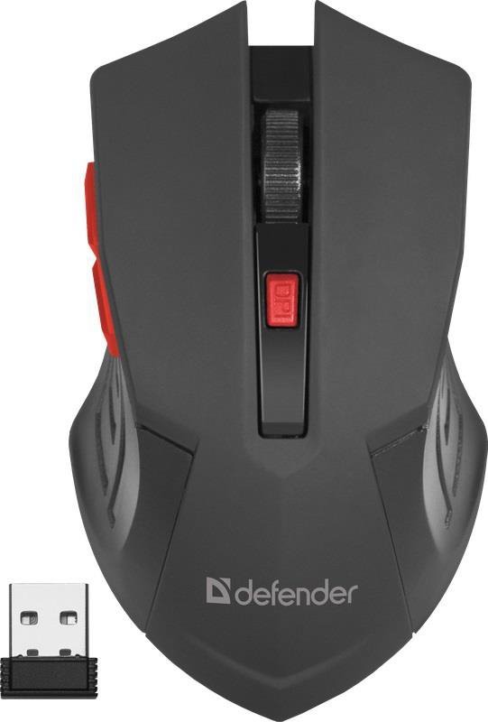 Mysz bezprzewodowa Defender ACCURA MM-275 optyczna 1600dpi 6P czarno-czerwona
