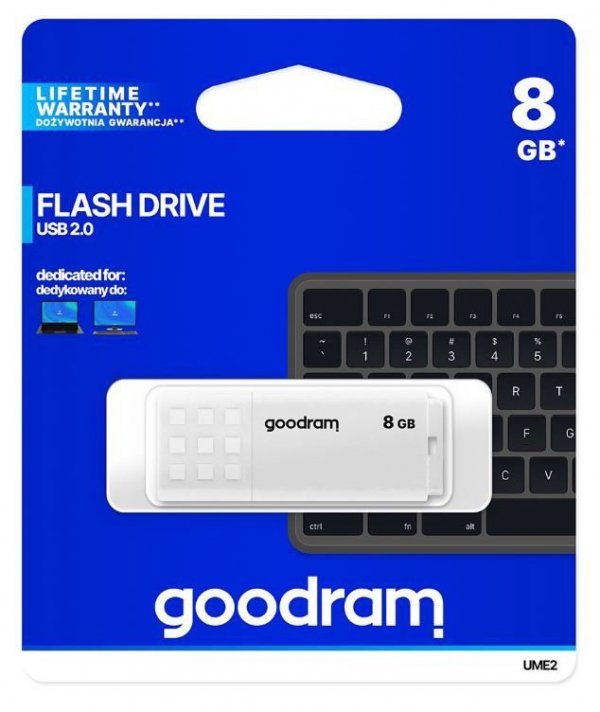 Pendrive UME2  8GB USB 2.0 Biały