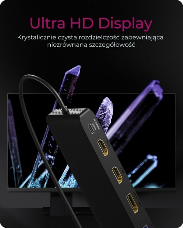 Stacja dokująca IB-DK2116-C 12in1,HDMI,DP,LAN,USB