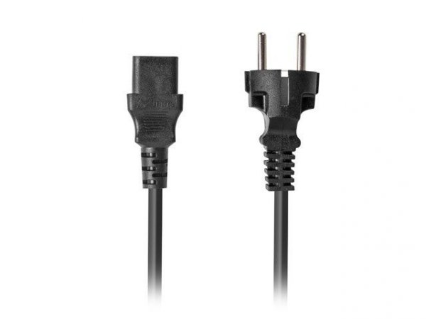 Kabel zasilający CEE 7/7 -&gt; C320 C13 1.8m prosty, czarny