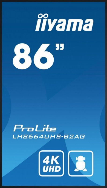 Monitor 86 cali LH8664UHS-B2AG,24/7,IPS,ANDROID.11,4K,3xHDMI,RJ45,    2xUSB,WiFi