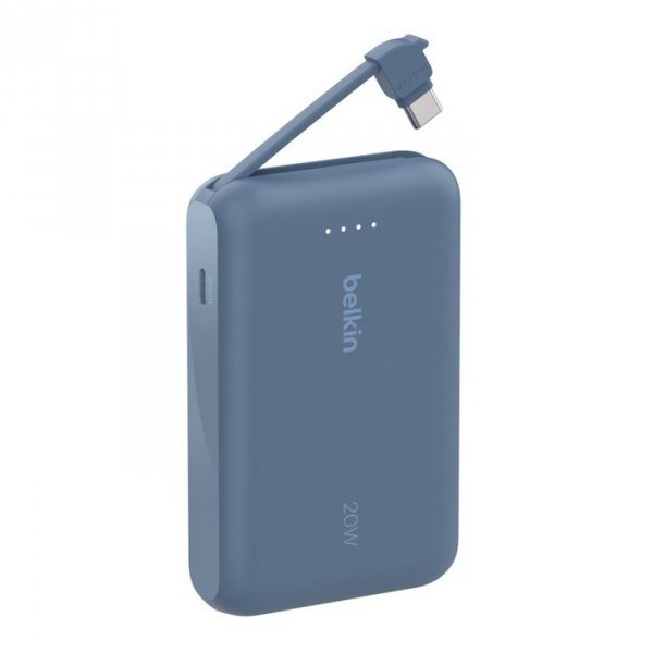 PowerBank BoostCharge 10k mAh 20w wbudowany kabel-C, port-C, niebieski
