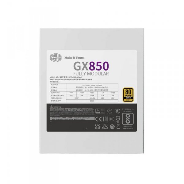 Zasilacz MWE GOLD 850 V2 ATX 3.1 WHITE EDITION, 80+ GOLD