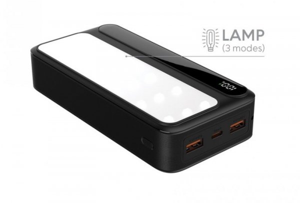 Powerbank P20 LCDPD LAMP 20 000mAh, zintegrowana lampa LED z funkcją latarki