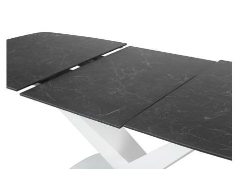 Elegancki stół z białą podstawą i kamiennym blatem KASYNO ROYAL