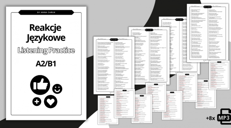 Reakcje Językowe A2/B1 SŁUCHANIE E8 Egzamin Ósmoklasisty