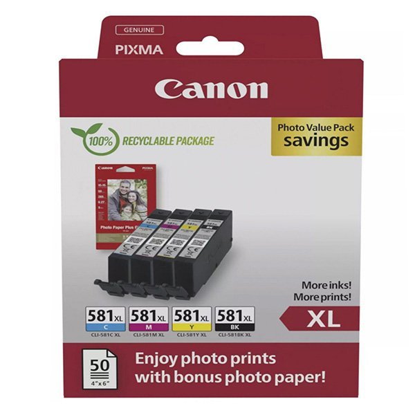 Canon oryginalny ink / tusz CLI-581XL Photo Value Pack, 2052C006, CMYK