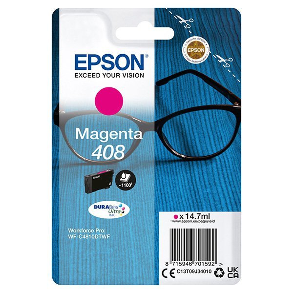 Epson oryginalny ink / tusz C13T09J34010, T09J340, 408, magenta, 14.7ml