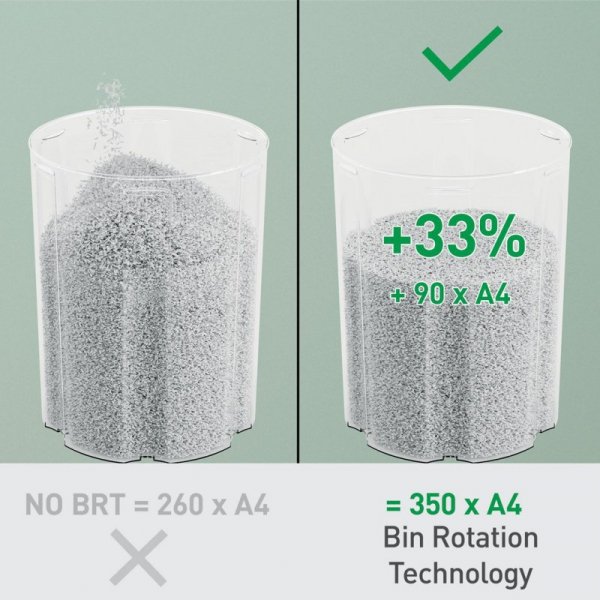 Niszczarka Leitz IQ OptiMax Small Office 350, 22l, P5, 8 kartek, Automatyczny Start/Stop, Funkcja cofania, Obrotowy pojemnik - 3