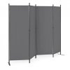 Składany parawan ogrodowy pokojowy 4-panelowy 167x216 cm szary MultiGarden