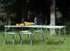 Stolik turystyczny stół składany kemping biały blat 180x60 cm MultiGarden
