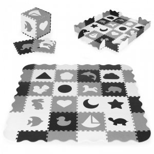 Mata piankowa z płotkiem puzzle suchy basen 36 elementów ECOTOYS