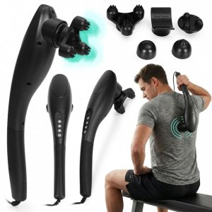 Masażer ręczny wibracyjny do masażu ciała zestaw 5 końcówek 20W ModernHome