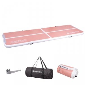 Ścieżka akrobatyczna do ćwiczeń Airtrack inSPORTline Airstunt 400x100x10 cm pink