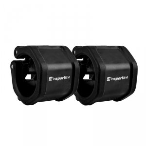 Zaciski olimpijskie na gryf inSPORTline Barcol 50 mm ∙ 2 szt. ∙ nylon/TPR ∙ zatrzask szybkomocujący ∙ antypoślizgowe ∙ czarne ∙ 