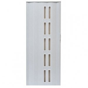 Drzwi harmonijkowe 005S BIAŁY DĄB MAT - 80 cm