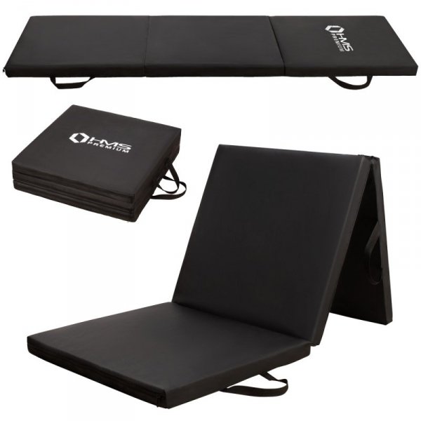 MGS02 BLACK MATERAC GIMNASTYCZNY SKŁADANY 1800x600MM HMS PREMIUM