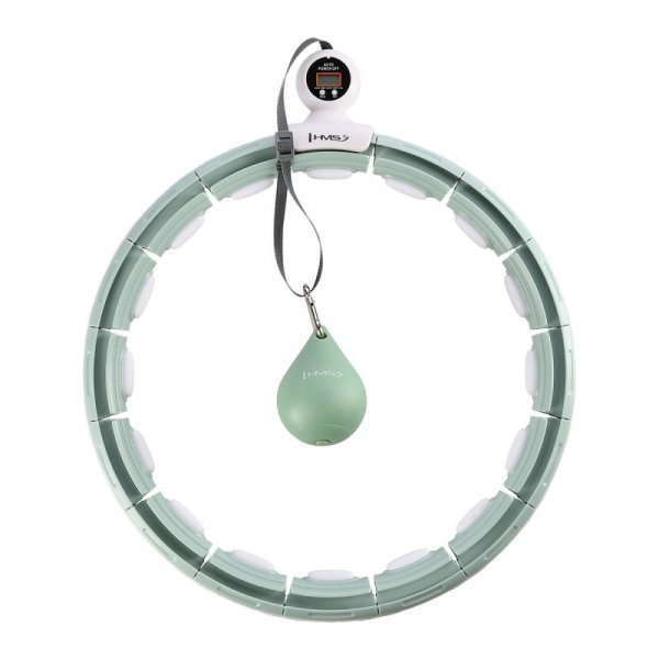 ZESTAW HULA HOP MAGNETYCZNY GREEN HHM15 Z LICZNIKIEM HMS + PAS WYSZCZUPLAJĄCY BR163 RED