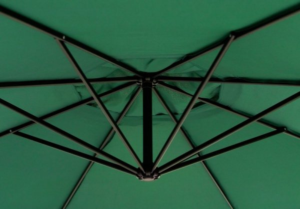 Parasol ogrodowy duży na wysięgniku składany 3,5 m zielony MultiGarden