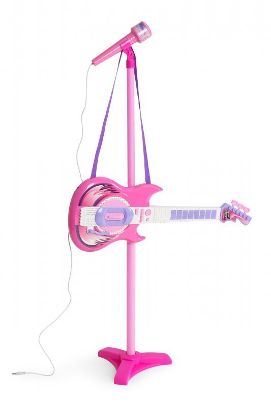 Zestaw gitara elektryczna mikrofon statyw dla dzieci mp3