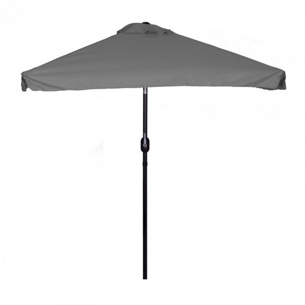 Prostokątny duży parasol ogrodowy skośny łamany z korbą szary 200x140 cm MultiGarden