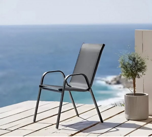 Zestaw komplet 2 krzeseł ogrodowych na taras balkon szare MultiGarden