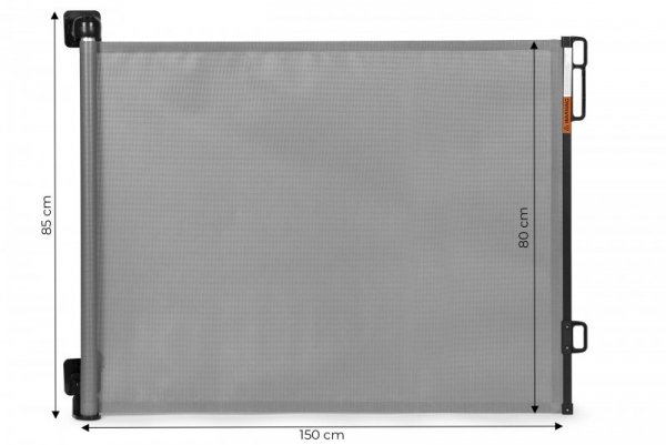 Bramka barierka roleta 150 cm ochronna zabezpieczająca na schody i drzwi - szara ECOTOYS
