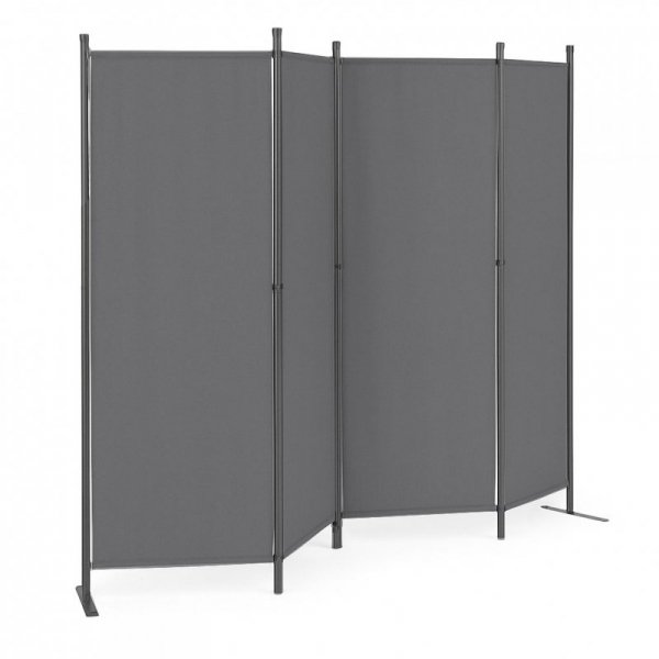 Składany parawan ogrodowy pokojowy 4-panelowy 167x216 cm szary MultiGarden