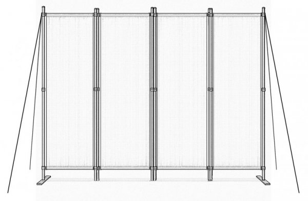 Składany parawan ogrodowy pokojowy 4-panelowy 167x216 cm szary MultiGarden