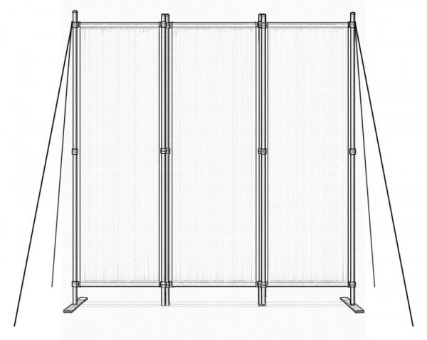 Składany parawan ogrodowy pokojowy 3-panelowy 167x164 cm beżowy MultiGarden