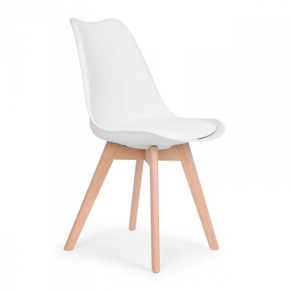 Zestaw 4 krzeseł krzesło  do salonu jadalni z poduszką Białe ModernHome