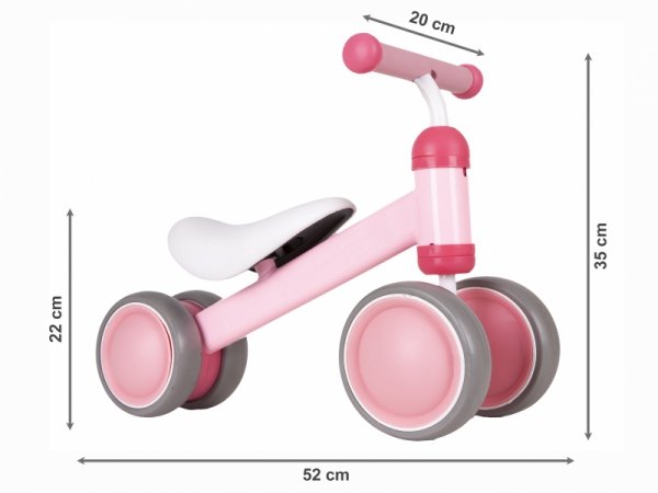 Rowerek biegowy treningowy mini rower dla dzieci różowy ECOTOYS