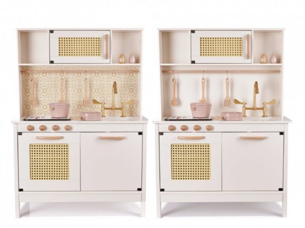 Kuchnia dla dzieci drewniana MDF retro z akcesoriami BOHO 100cm