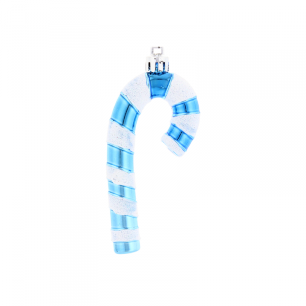 Komplet 4 Ozdób Choinkowych "CUKIERKOWA LASKA" 9cm w Kolorze Niebieskim