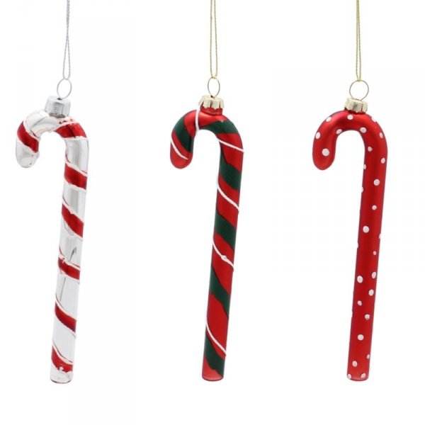 Eleganckie Ozdoby Świąteczne "Laseczka Cukrowa" z Szkła od Kamai Christmas Decoration®