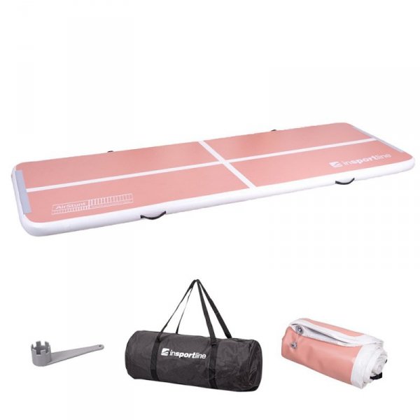 Ścieżka akrobatyczna do ćwiczeń Airtrack inSPORTline Airstunt 400x100x10 cm pink