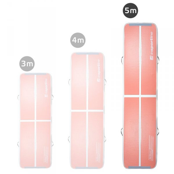 Ścieżka akrobatyczna do ćwiczeń Airtrack inSPORTline Airstunt 500x100x10 cm pink