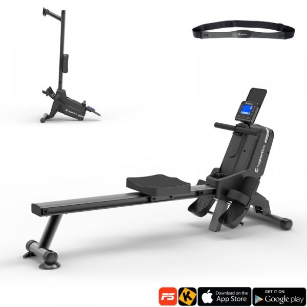 Wioślarz domowy z bluetooth magnetyczny inSPORTline Yukona + pas piersiowy