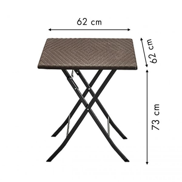 Stolik ogrodowy składany stół kawowy ratan balkon 62 cm ModernHome