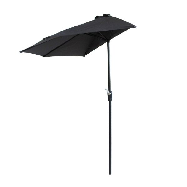 PARASOL OGRODOWY ŚCIENNY DUŻY SOLIDNY SKŁADANY 2,7 M Z KORBKĄ SZARY