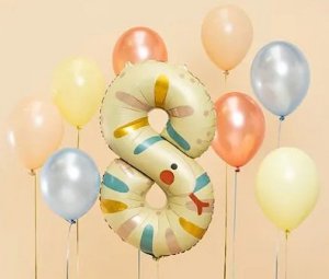 Balon foliowy urodzinowy cyfra 8 - Wąż 43x72 cm