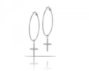 Kolczyki koła z krzyżykami zdobionymi kryształkami (P15/ROZ/76AG)