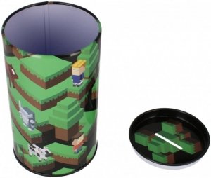 Skarbonka metalowa okrągła Pixel